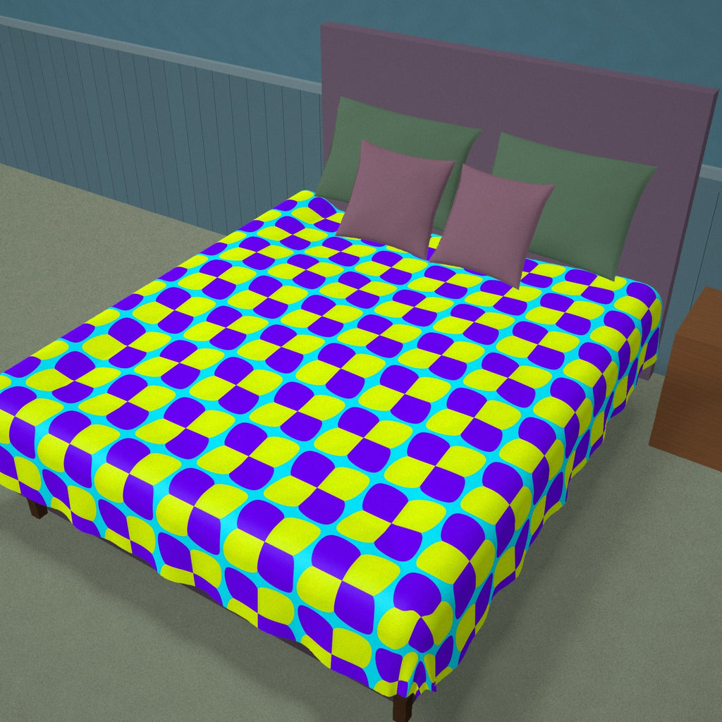 Bold Bulge Checker Cotton Duvet Cover on a made bed