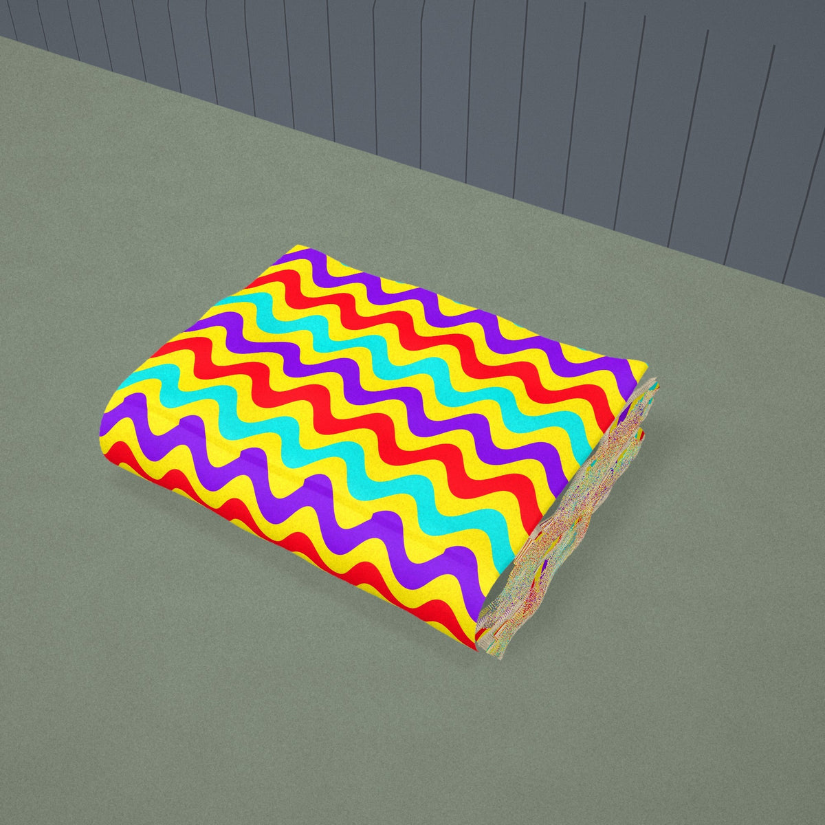 Big Ripple Chevrons Sherpa Fleece Blanket styled in a cosy room