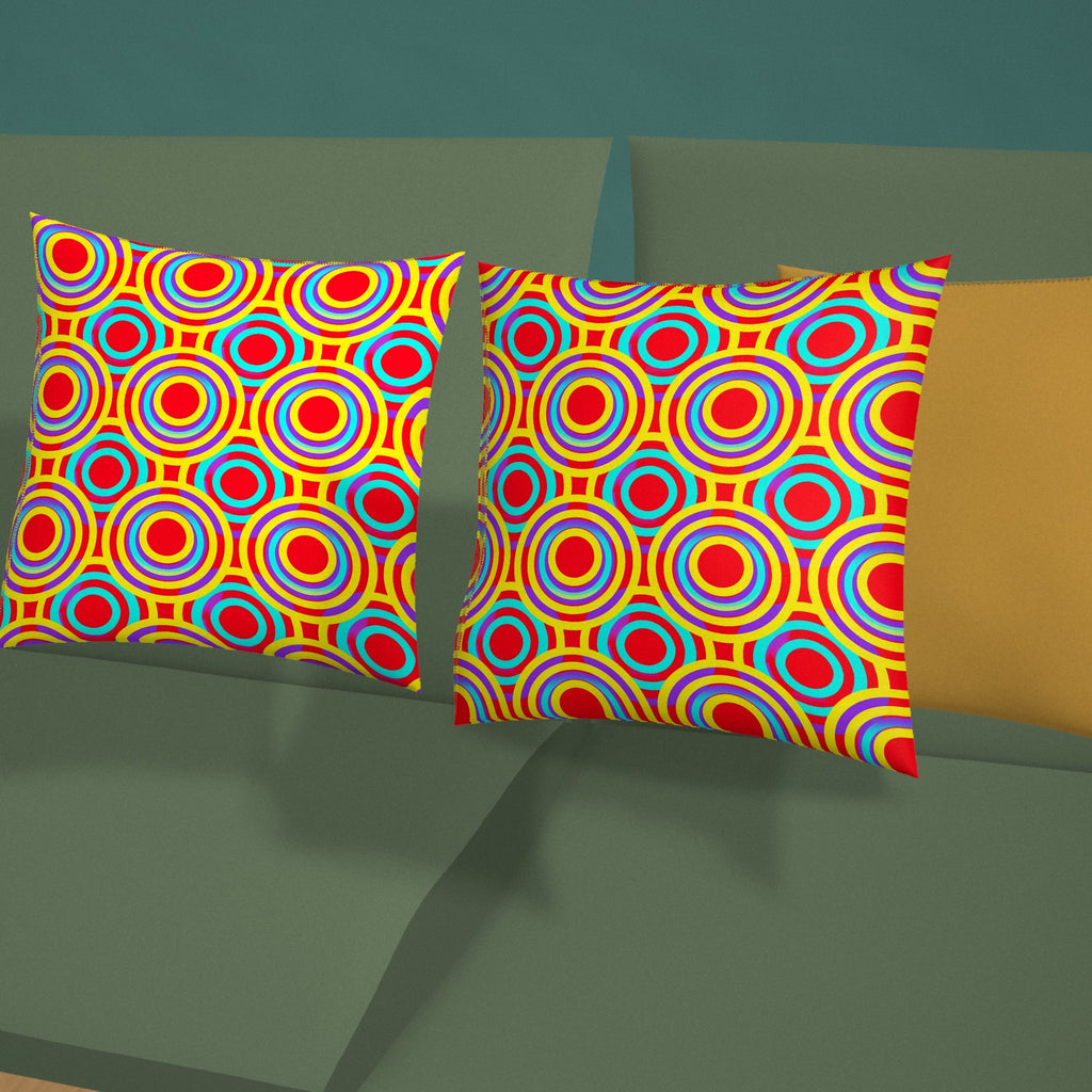 Interlocking Ring Ripples Faux Suede Cushion styled on a sofa