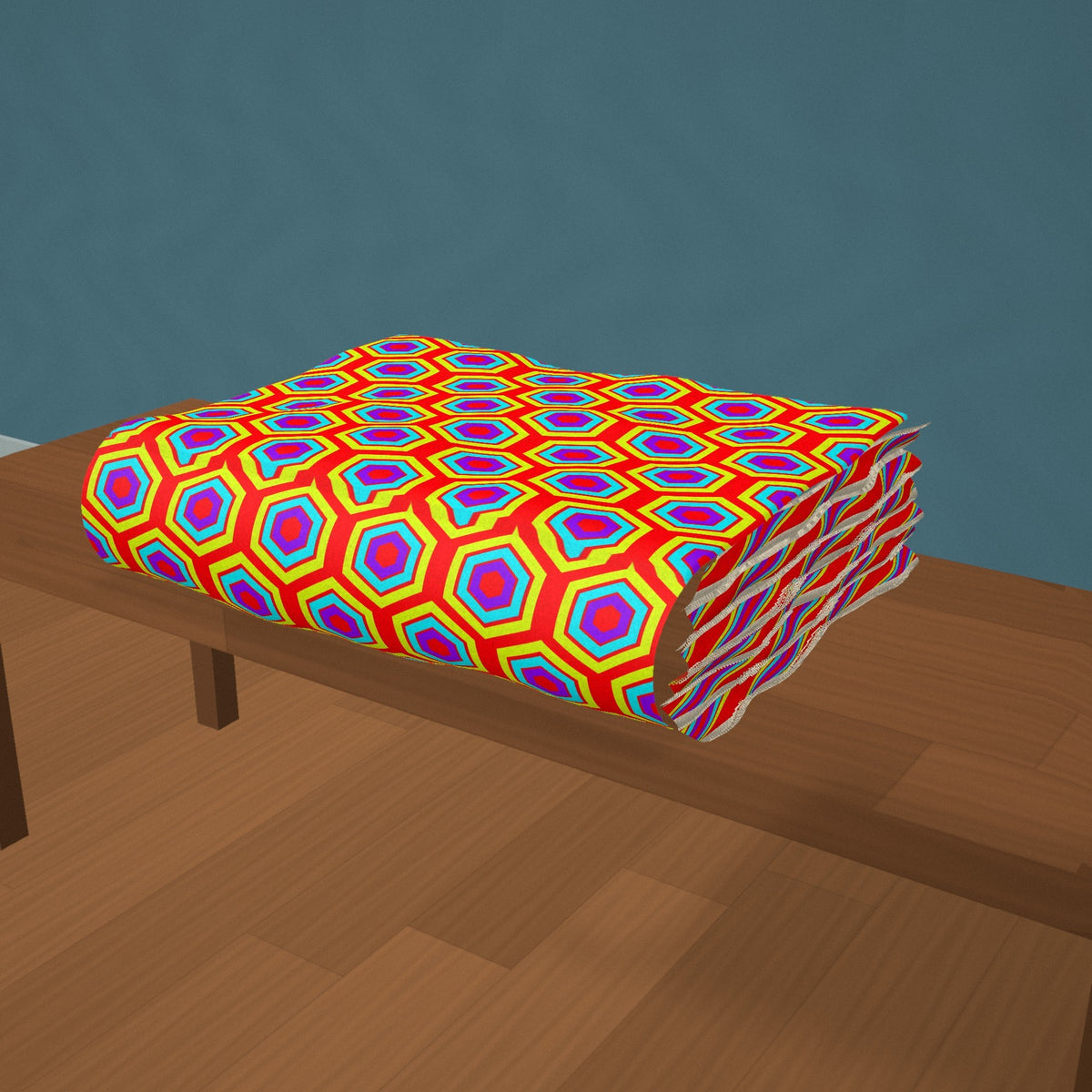 Concentric Hexagon Ripple Sherpa Fleece Blanket styled in a cosy room