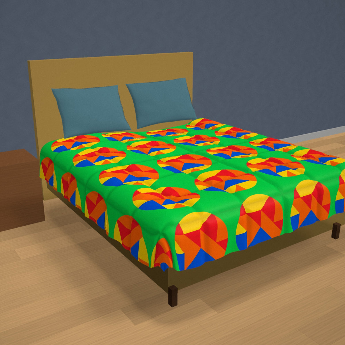 Broken Circle Planes Comforter on a made bed
