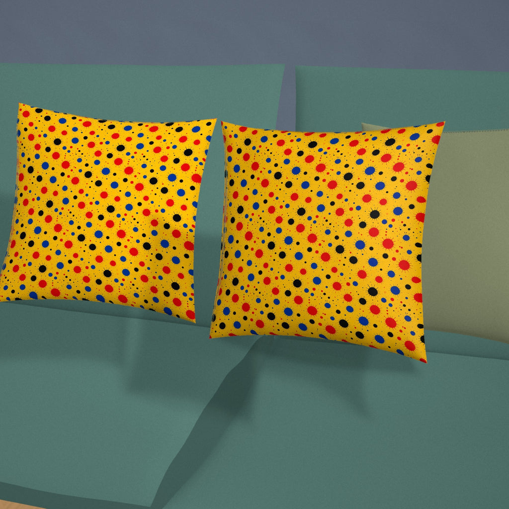 Blot Burst Faux Suede Cushion styled on a sofa
