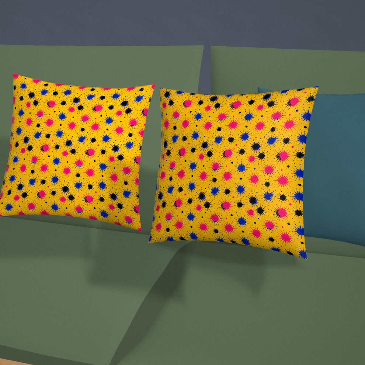 Splash Crowns Faux Suede Cushion styled on a sofa