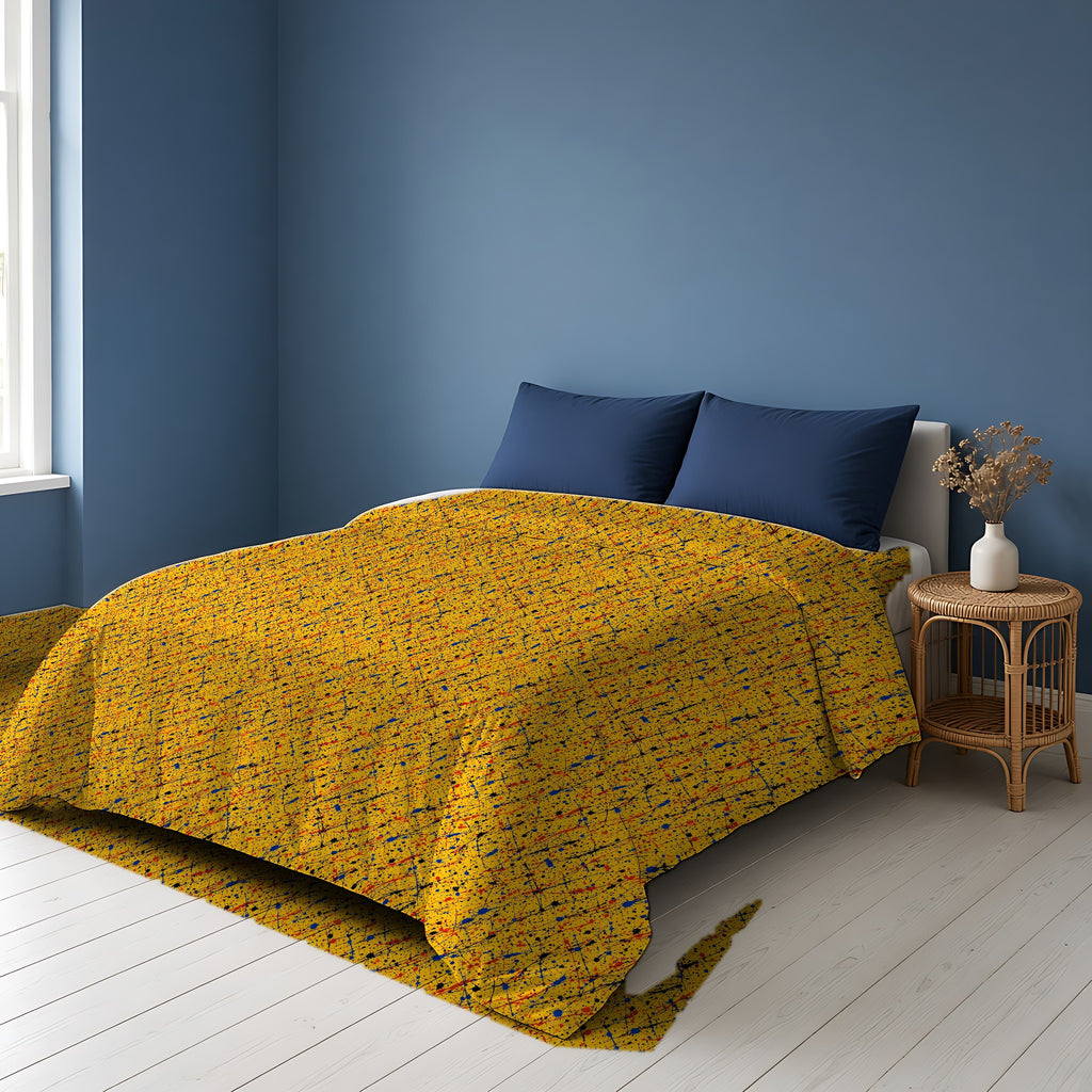 Flick Lines Cotton Duvet Cover on a bed in a Scandinavian blue bedroom