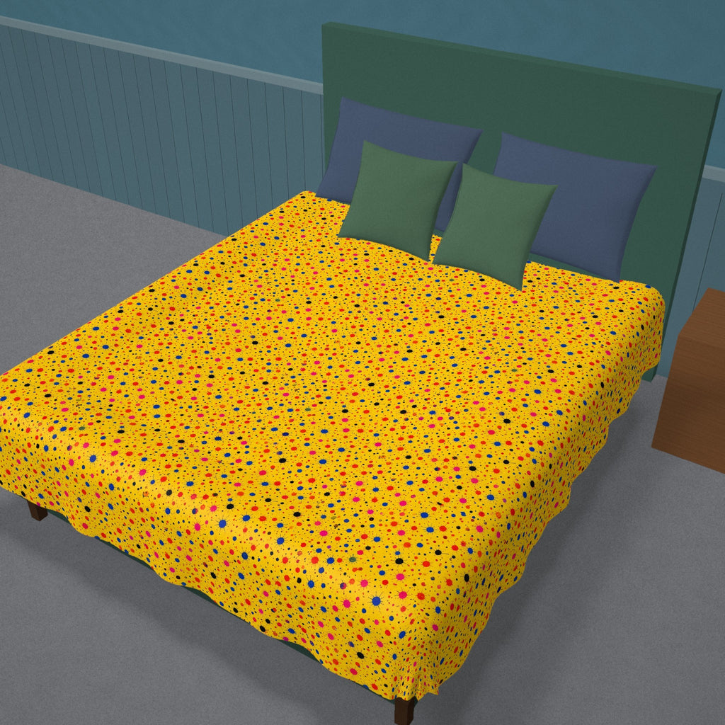 Confetti Spatter Cotton Duvet Cover on a made bed