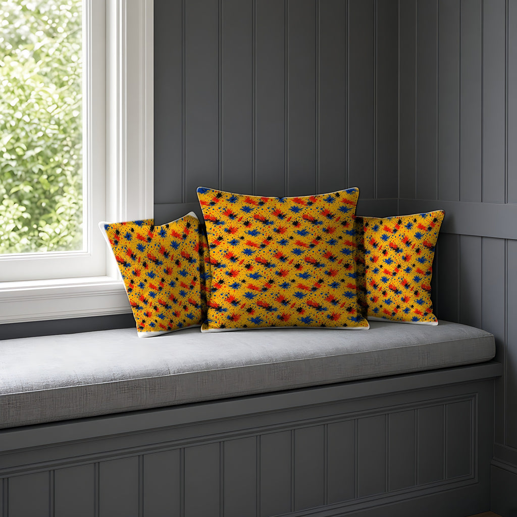Dragged Smears Faux Suede Cushion on a window seat