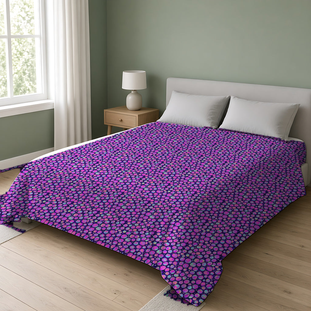 Opal Bubble Cells Cotton Duvet Cover on a double bed in a bright sage-green bedroom