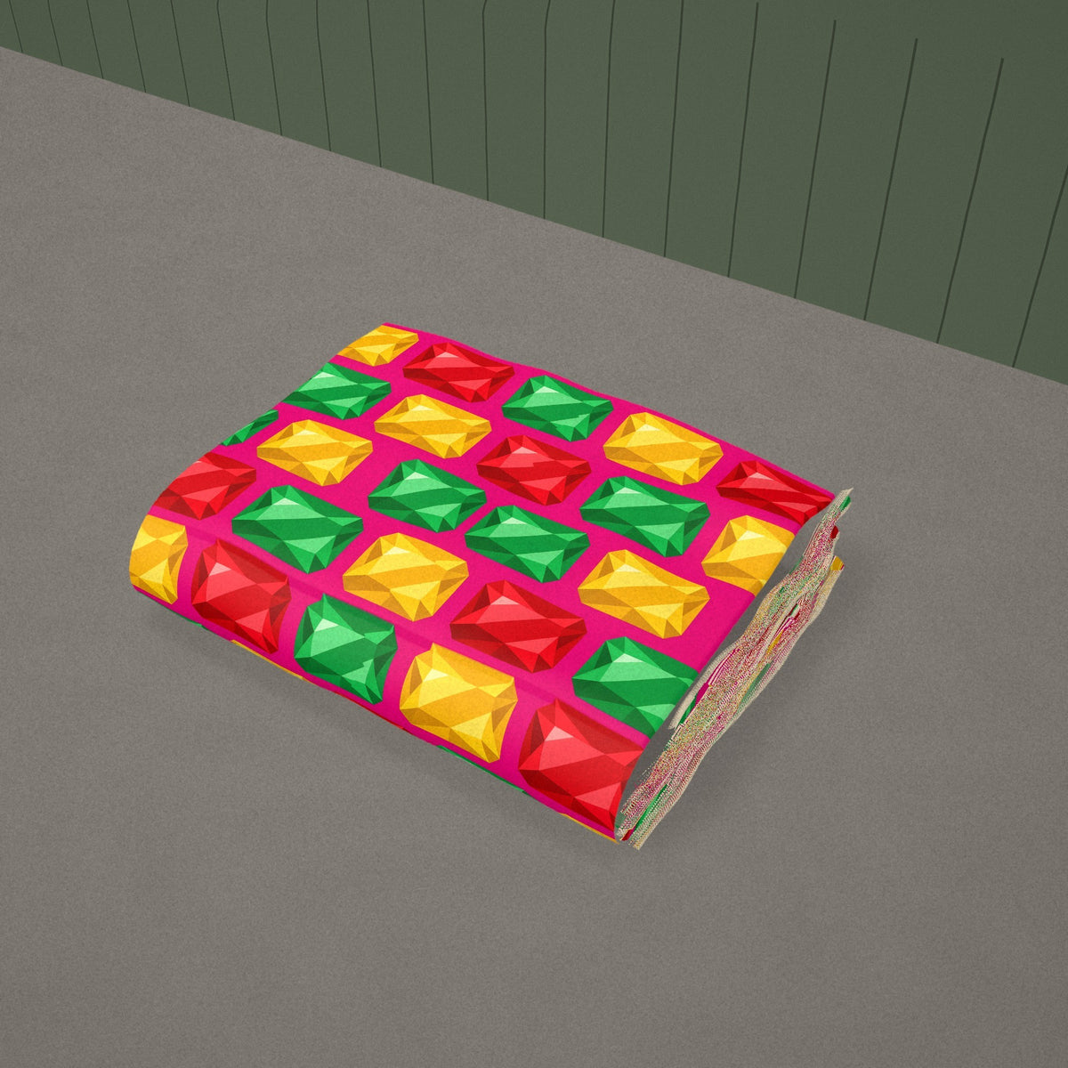 Big Stacked Gem Bars Sherpa Fleece Blanket styled in a cosy room