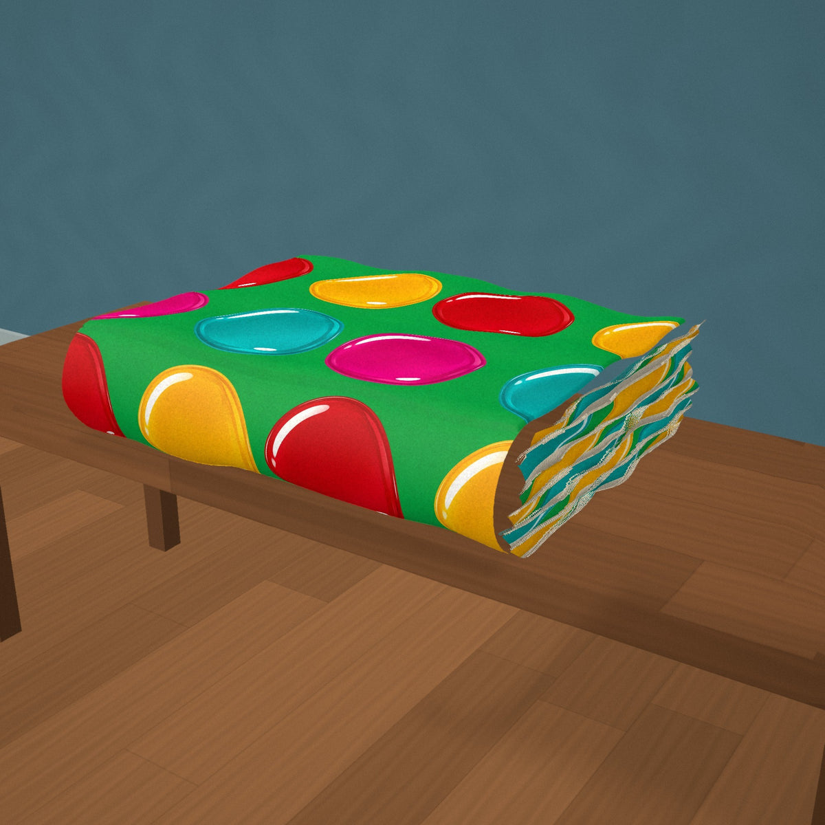 Giant Candy Glass Discs Sherpa Fleece Blanket styled in a cosy room