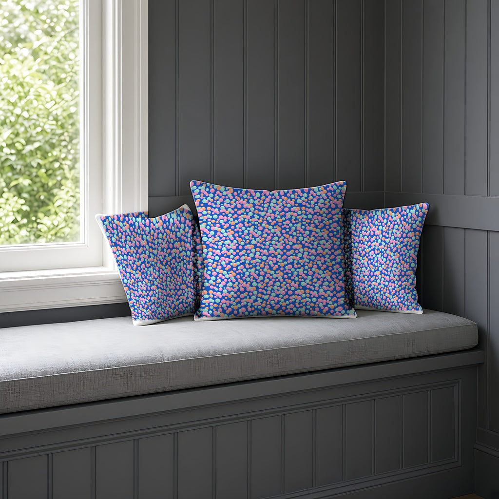 Bubble Cluster Pop Faux Suede Cushion on a window seat