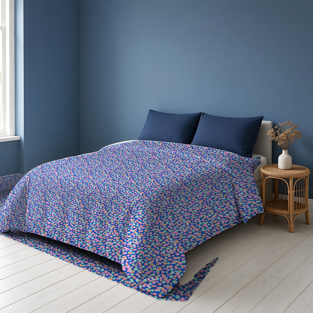 Bubble Cluster Pop Cotton Duvet Cover on a bed in a Scandinavian blue bedroom