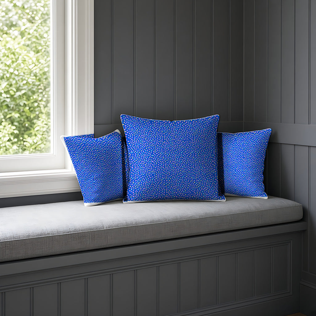 Sugar Confetti Faux Suede Cushion on a window seat