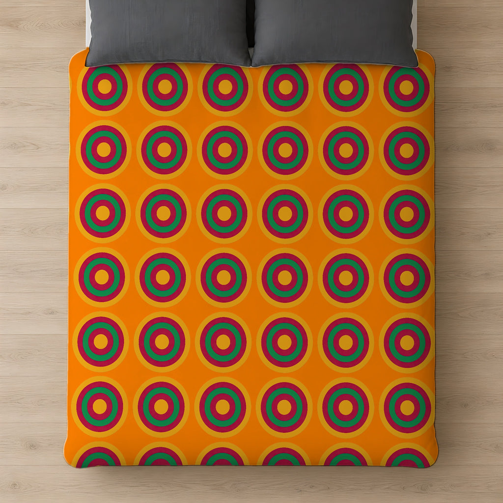 Mega Ring Grid Comforter on a bed, seen from above