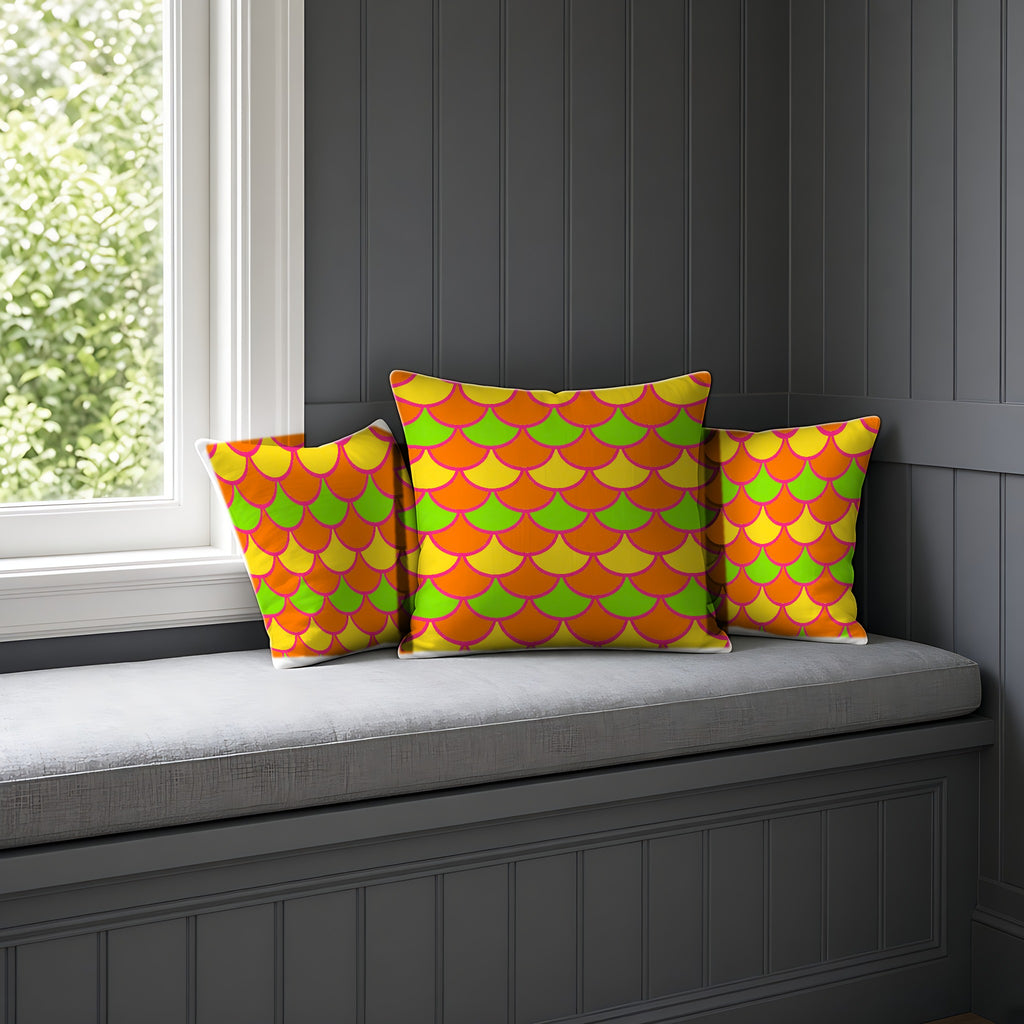 Big Jewel Scales II Faux Suede Cushion on a window seat
