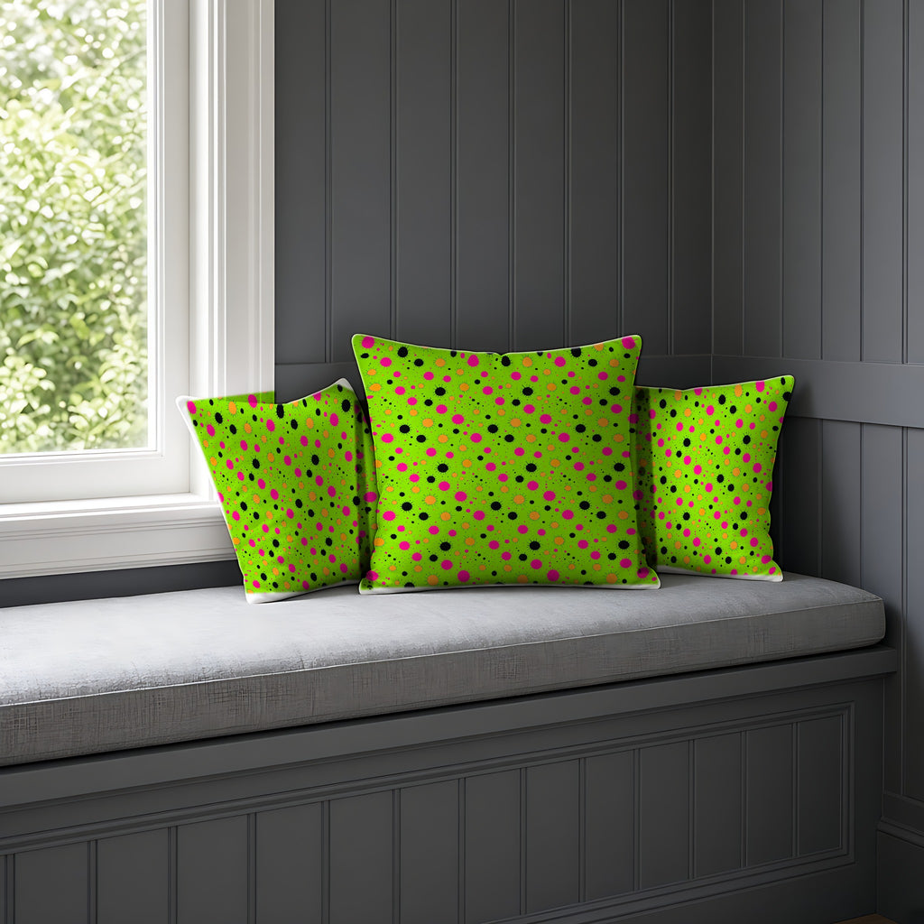 Blot Burst Faux Suede Cushion on a window seat