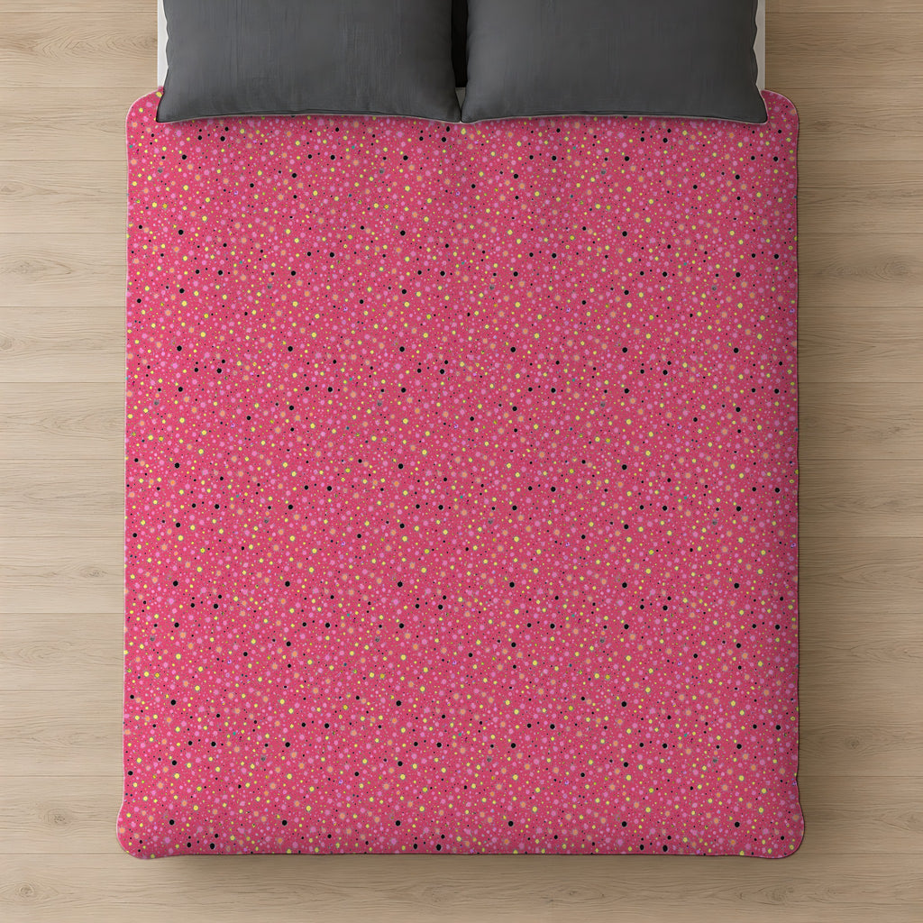 Confetti Spatter Cotton Duvet Cover on a bed, seen from above