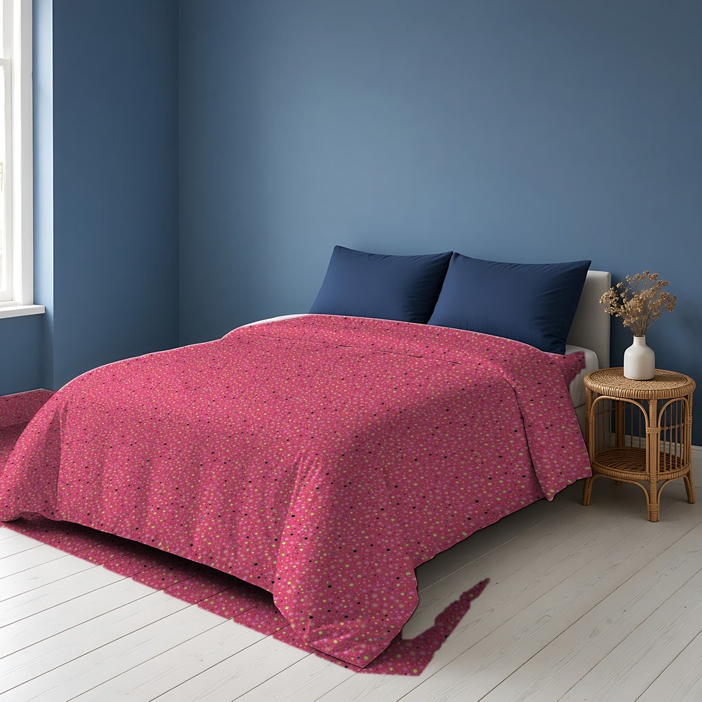 Confetti Spatter Cotton Duvet Cover on a bed in a Scandinavian blue bedroom