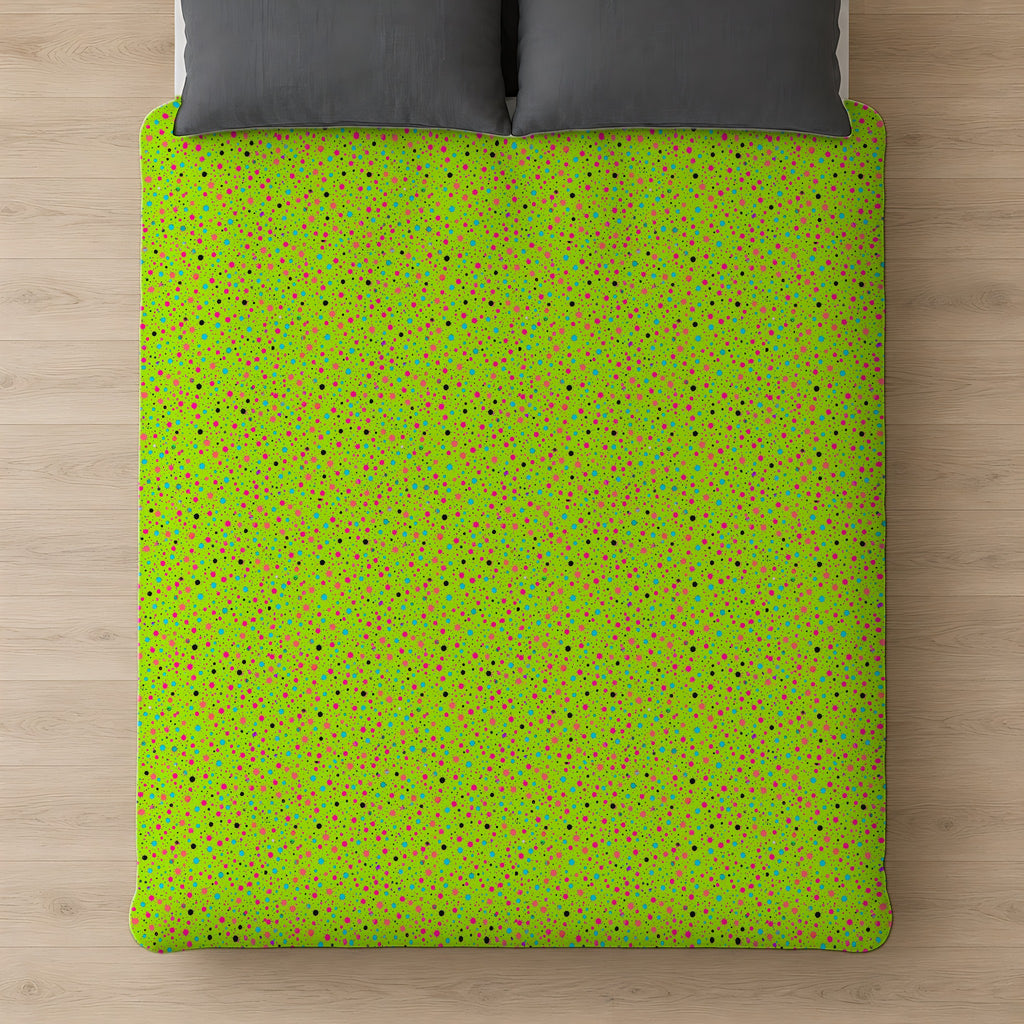 Confetti Spatter Cotton Duvet Cover on a bed, seen from above