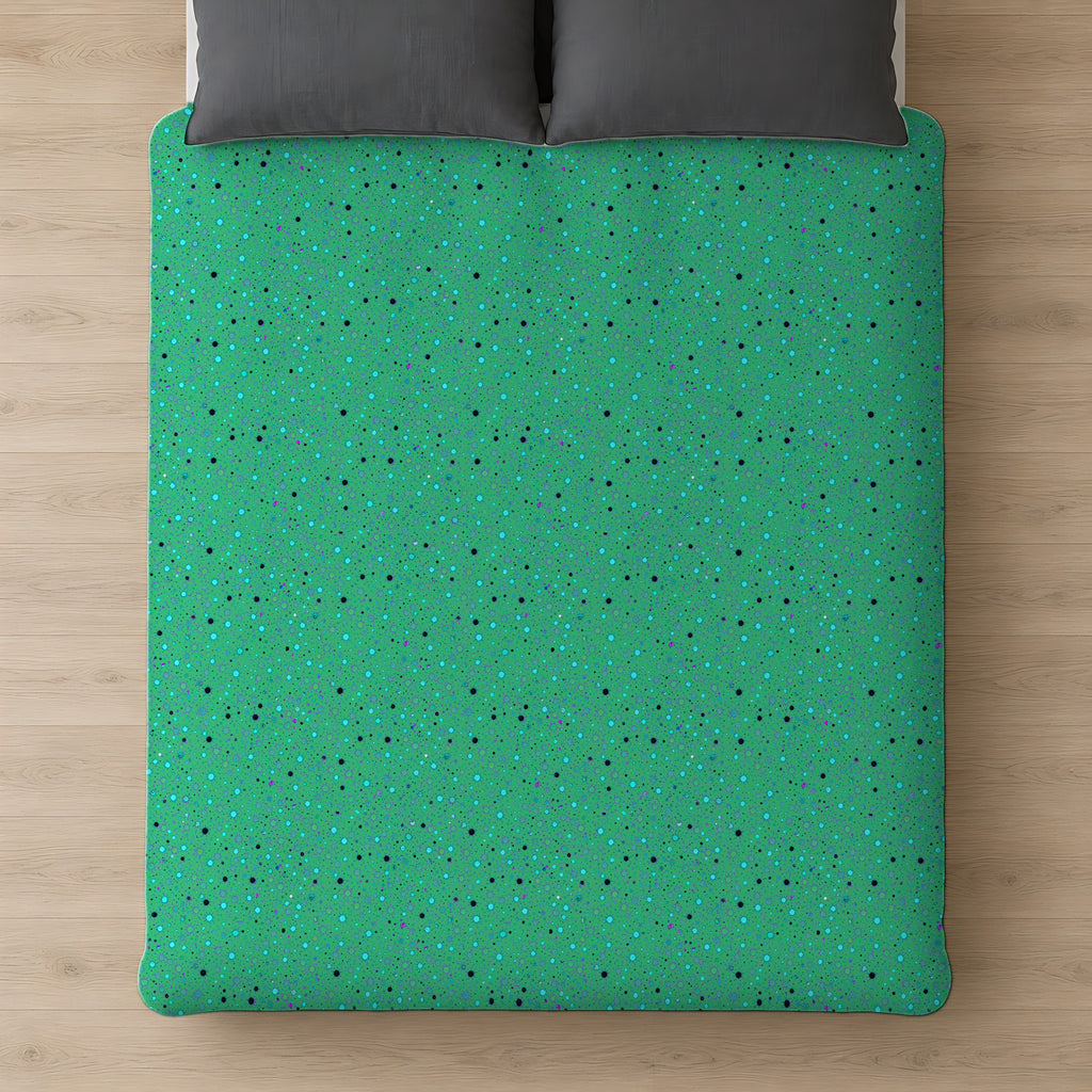 Confetti Spatter Cotton Duvet Cover on a bed, seen from above